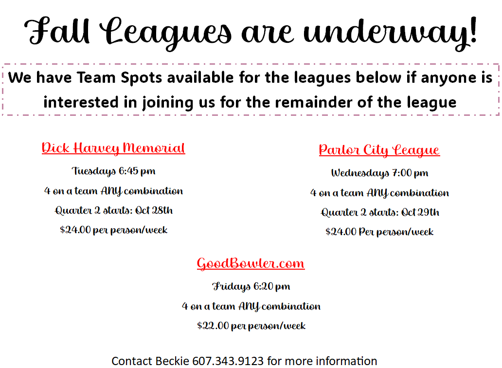 fall leagues