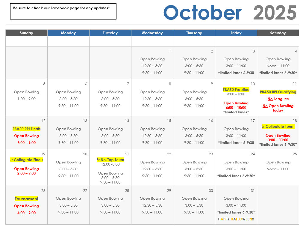 october calendar